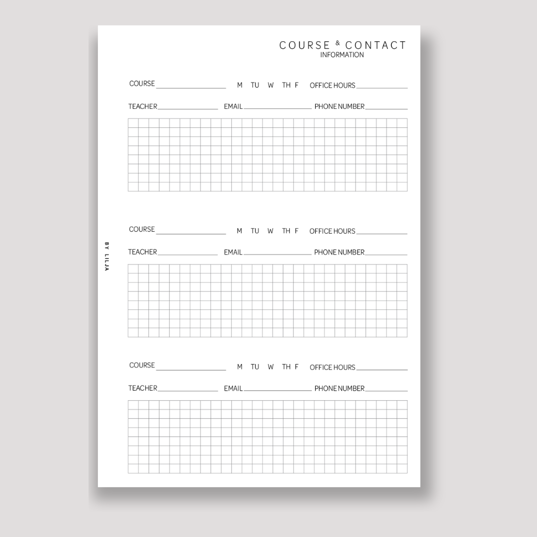 COURSE & CONTACT INFORMATION