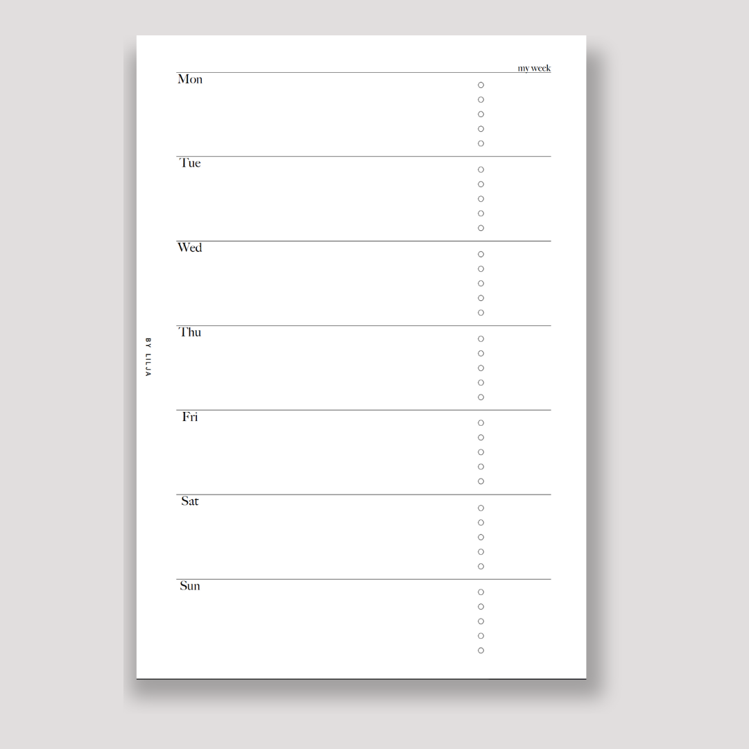 UNDATED WEEKLY - horizontal
