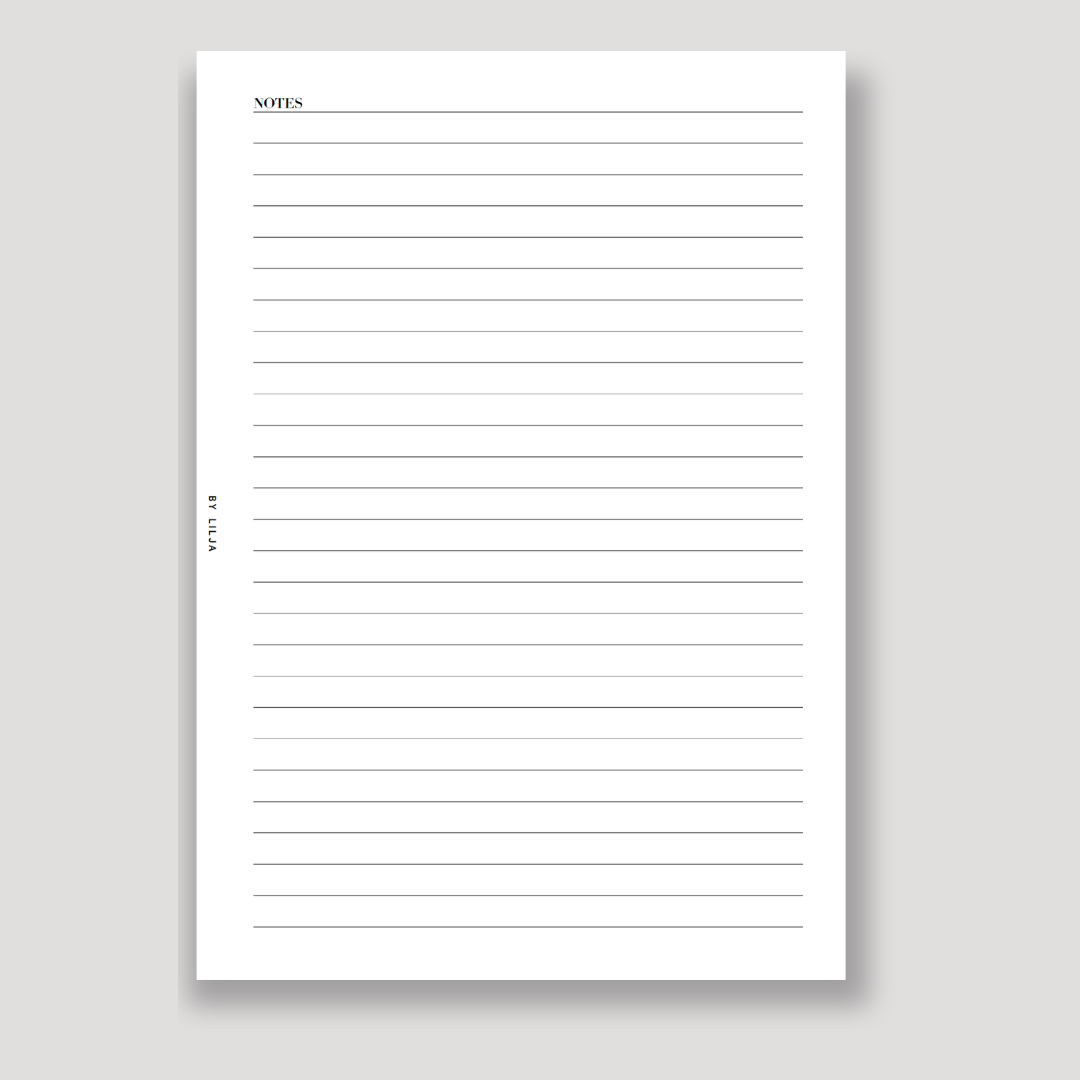 NOTE INSERTS