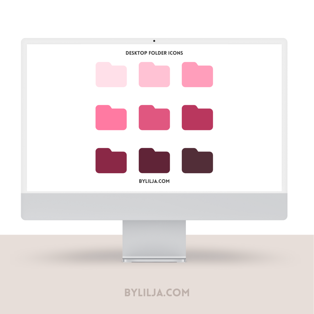 Mac Folder Icons | Desktop Folder Icons | 9 PNG files | Instant Download
