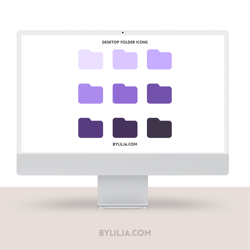 Mac Folder Icons | Desktop Folder Icons | 9 PNG files | Instant Download