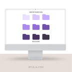 Mac Folder Icons | Desktop Folder Icons | 9 PNG files | Instant Download