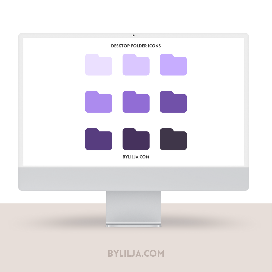 Mac Folder Icons | Desktop Folder Icons | 9 PNG files | Instant Download
