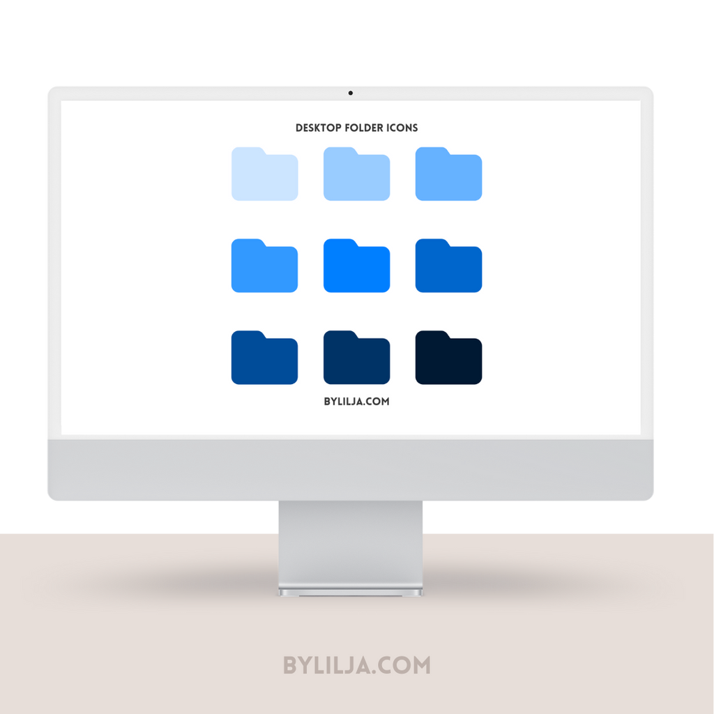 Mac Folder Icons | Desktop Folder Icons | 9 PNG files | Instant Download
