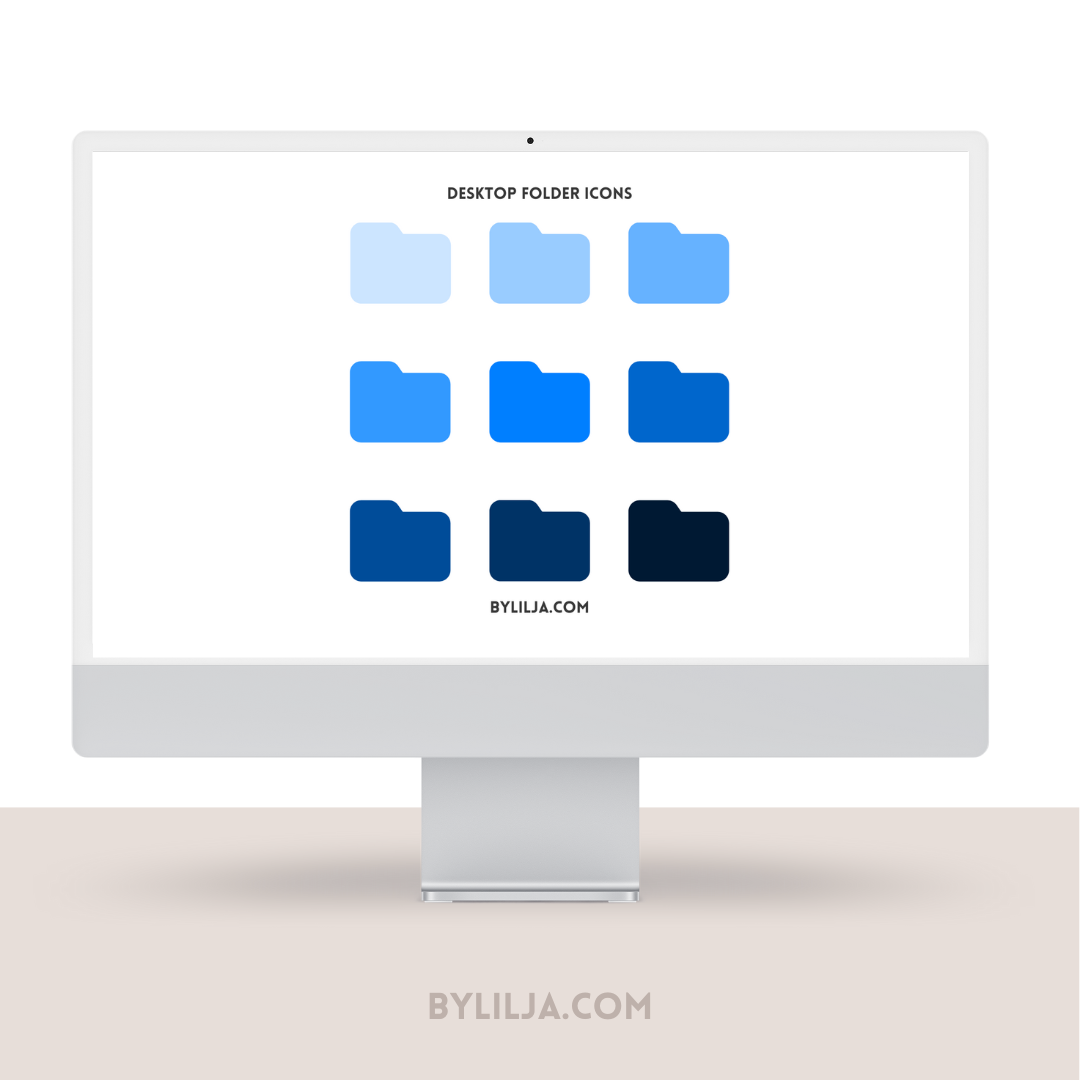 Mac Folder Icons | Desktop Folder Icons | 9 PNG files | Instant Download