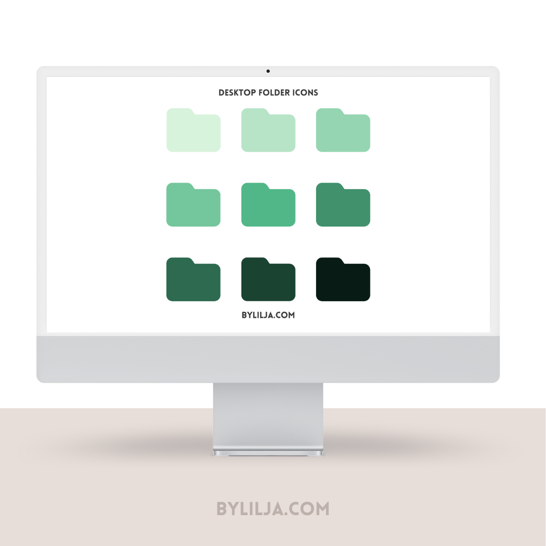 Mac Folder Icons | Desktop Folder Icons | 9 PNG files | Instant Download