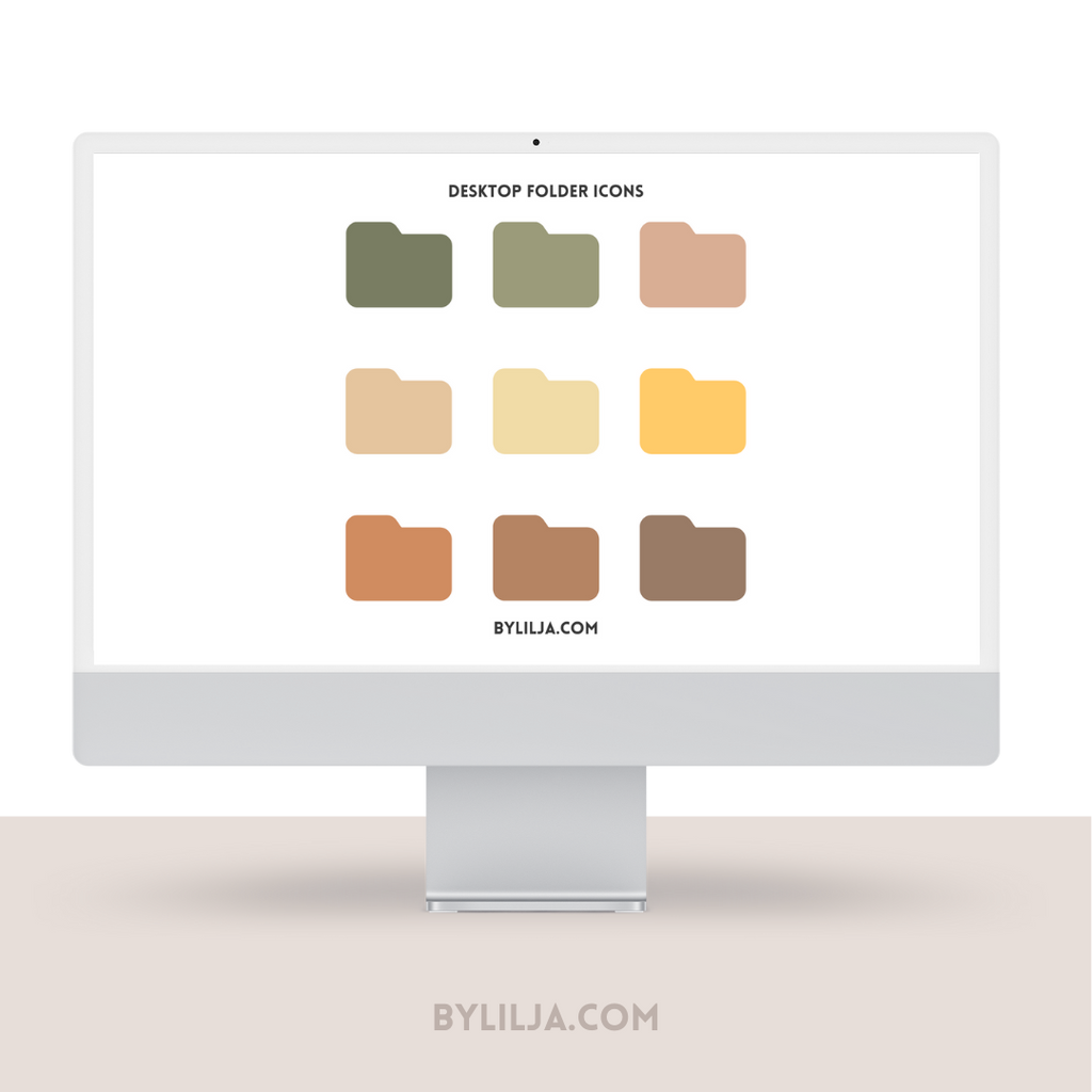 Mac Folder Icons | Desktop Folder Icons | 9 PNG files | Instant Download