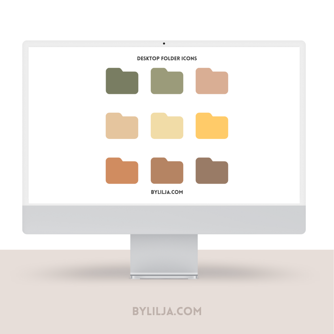 Mac Folder Icons | Desktop Folder Icons | 9 PNG files | Instant Download