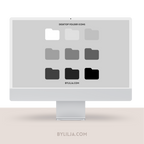 Mac Folder Icons | Desktop Folder Icons | 9 PNG files | Instant Download