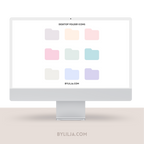 Mac Folder Icons | Desktop Folder Icons | 9 PNG files | Instant Download