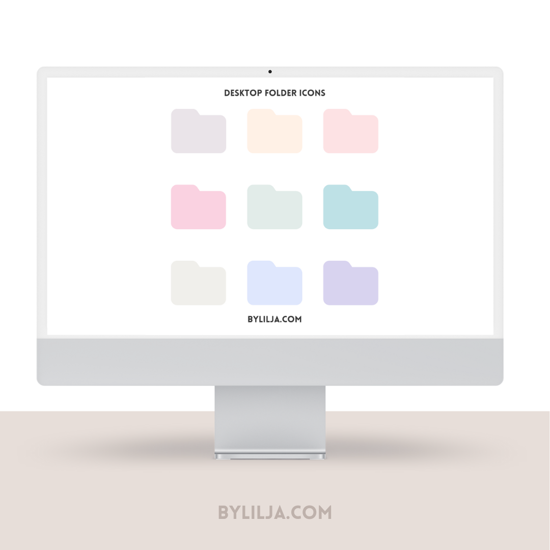 Mac Folder Icons | Desktop Folder Icons | 9 PNG files | Instant Download