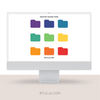 Mac Folder Icons | Desktop Folder Icons | 9 PNG files | Instant Download