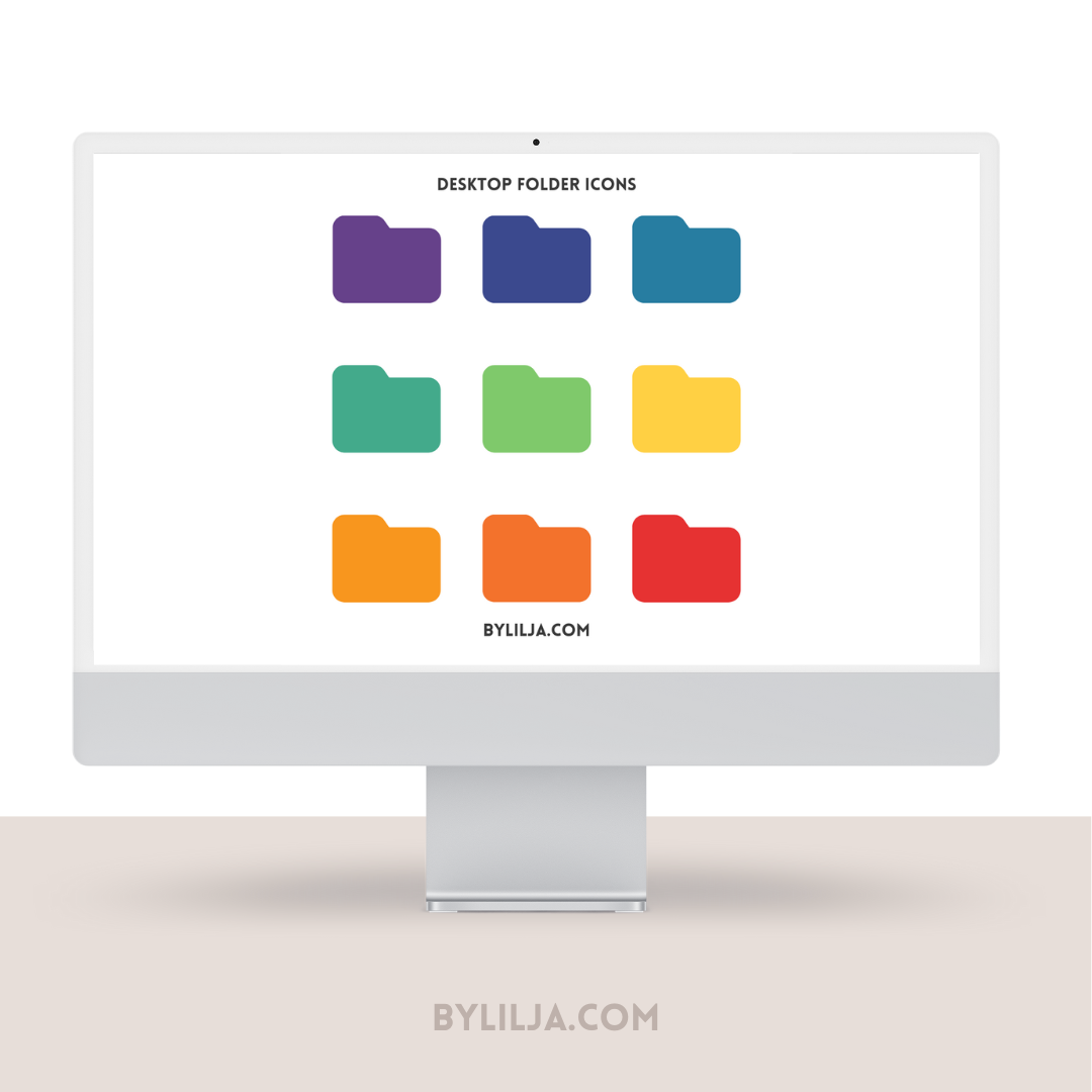 Mac Folder Icons | Desktop Folder Icons | 9 PNG files | Instant Download