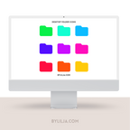 Mac Folder Icons | Desktop Folder Icons | 9 PNG files | Instant Download