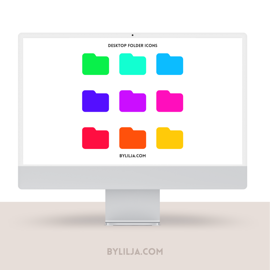 Mac Folder Icons | Desktop Folder Icons | 9 PNG files | Instant Download