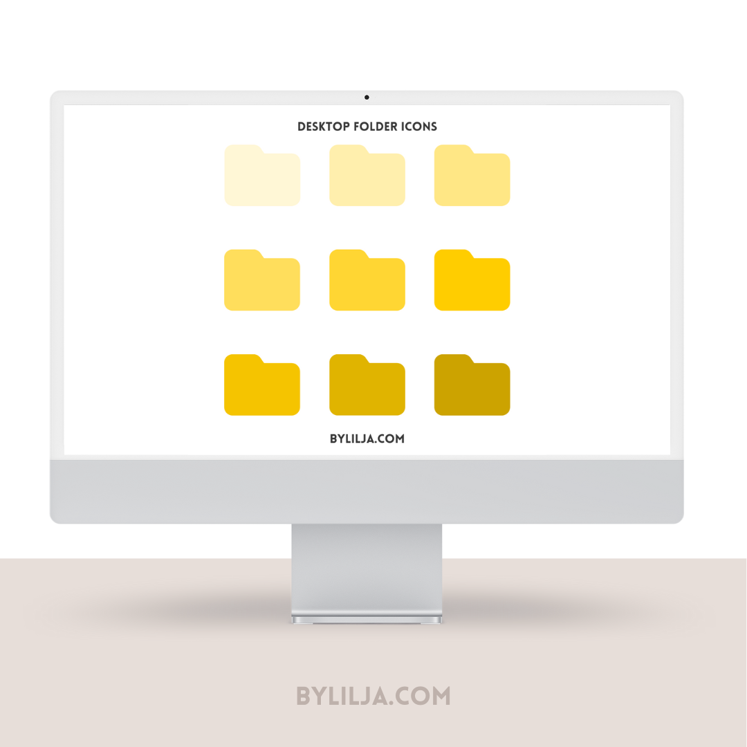 Mac Folder Icons | Desktop Folder Icons | 9 PNG files | Instant Download