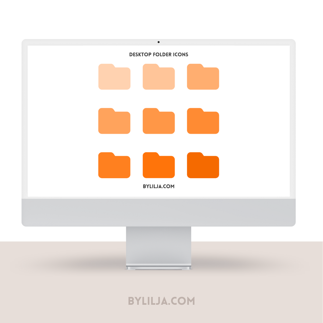 Mac Folder Icons | Desktop Folder Icons | 9 PNG files | Instant Download
