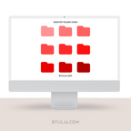 Mac Folder Icons | Desktop Folder Icons | 9 PNG files | Instant Download